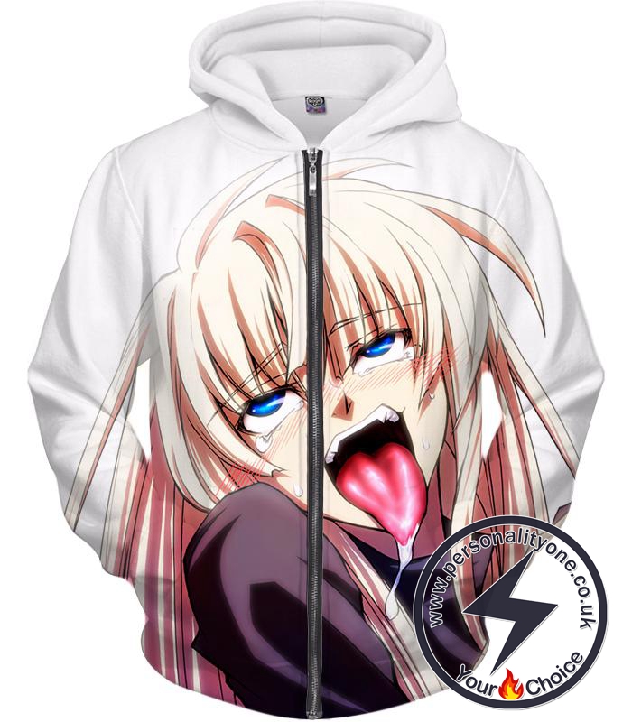 Ahegao Zip Up Hoodie This Rather Nasty Tongue Sticking Out